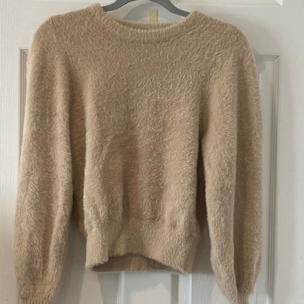 Ronny Kobo Light Brown Fuzzy Sweater XS *